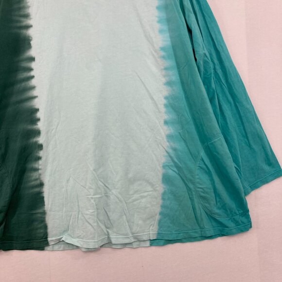 LOGO Lori Goldstein size 1X Blue Ombre Stretch Knit Pocket Relaxed Blouse - Picture 5 of 10